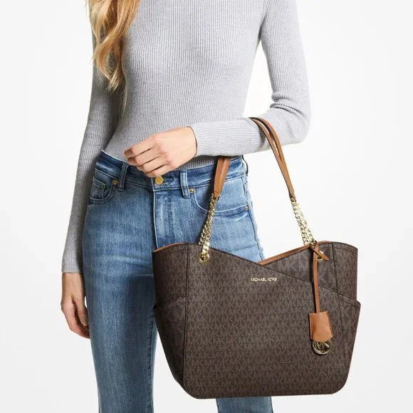 Final Sale!!! 👜 MICHAEL KORS 🌺 Jet Set Large Logo Shoulder Bag - Picture 3 of 3